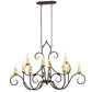 2nd Ave Lighting Clifton 48" Long 10 LT Oblong Chandelier in Classic Rust Finish