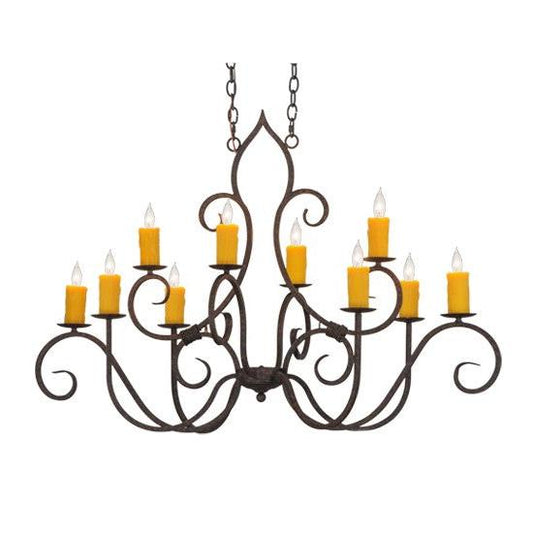 2nd Ave Lighting Clifton 48" Long 10 LT Oblong Chandelier in Coffee Bean Finish