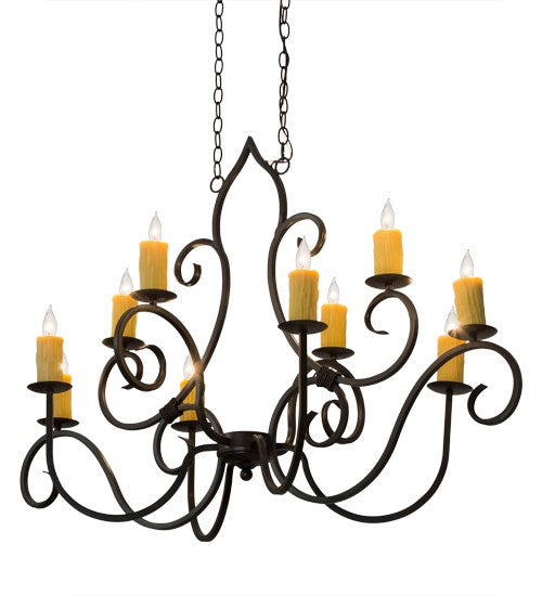 2nd Ave Lighting Clifton 48" Long 10 Light Oblong Chandelier in Timeless Bronze Finish