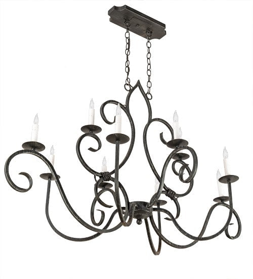 2nd Ave Lighting Clifton 48" Long 10 Light Oval Chandelier