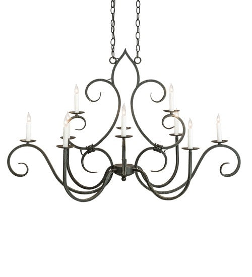 2nd Ave Lighting Clifton 48" Long 10 Light Oval Chandelier