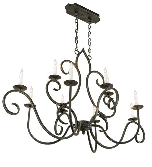 2nd Ave Lighting Clifton 48" Long 10 Light Oval Chandelier