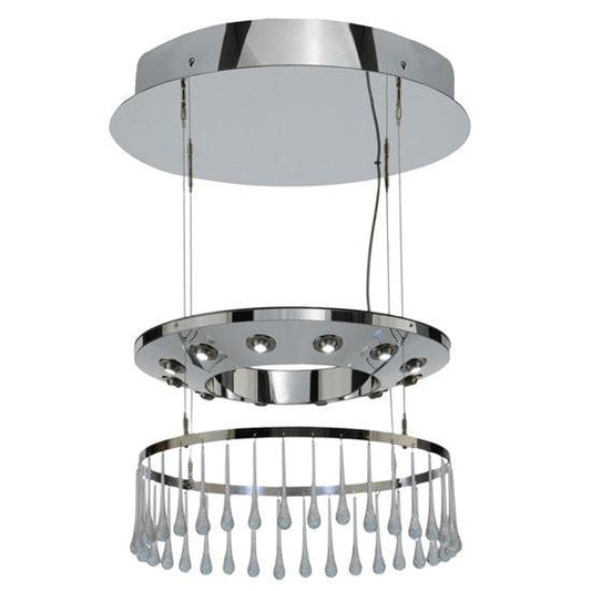 2nd Ave Lighting Close Encounters 26" Crystal Pendant With Polished Aluminum Finish