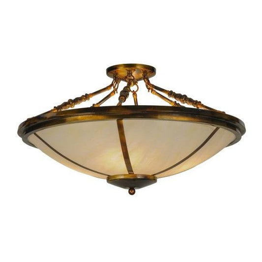 2nd Ave Lighting Commerce 31" Semi-Flushmount in Light Burnished Transparent Gold Finish