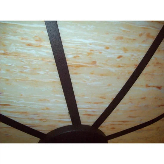 2nd Ave Lighting Commerce 46" 4-Light Travertine Idalight Diffuser Cafe Noir Semi-Flush Mount Lighting