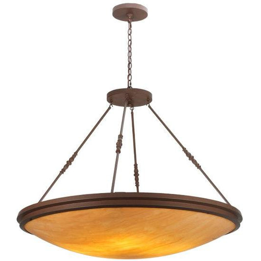 2nd Ave Lighting Commerce 48" Amber Quartz Lens Cafe Noir Inverted Pendant Light