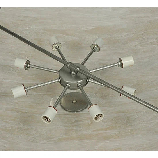 2nd Ave Lighting Commerce 48" Fleshtone Idalight Nickel Semi-Flush Mount Lighting