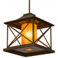 2nd Ave Lighting Contemplation 16" 1-Light E26 Base Ambra Siena Idalight Cylinder Diffuser Rustic Iron Pendant Light