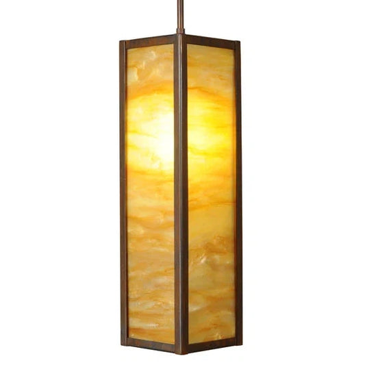 2nd Ave Lighting Cooper 5" 1-Light Ambra Siena Diffuser Rustic Iron Mini Pendant