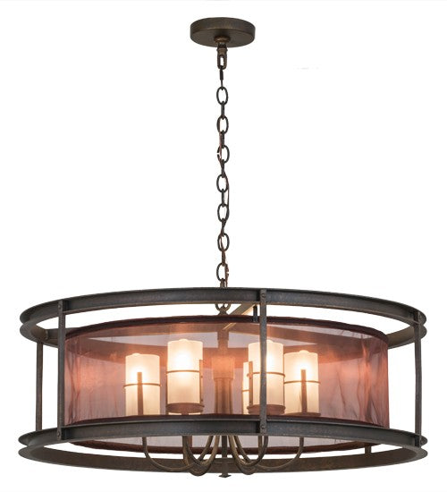 2nd Ave Lighting Cordoba 36" Wide 6 Light Pendant in Gilded Tobacco Finish