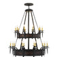 2nd Ave Lighting Costello 48" Wide 20 Light Two Tier Chandelier in Costello Black and Blackened Copper