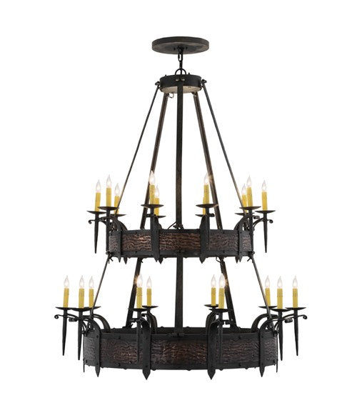 2nd Ave Lighting Costello 48" Wide 20 Light Two Tier Chandelier in Costello Black and Blackened Copper
