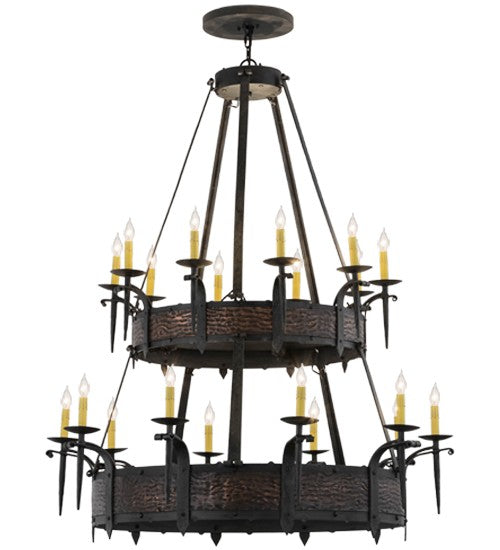 2nd Ave Lighting Costello 48" Wide 20 Light Two Tier Chandelier in Costello Black and Blackened Copper