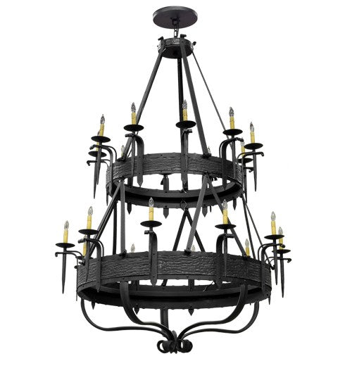 2nd Ave Lighting Costello 56" Wide Two Tier 20 LT Chandelier in Costello Black