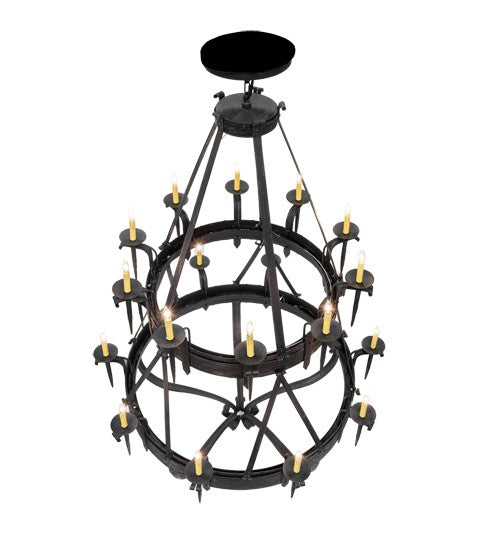 2nd Ave Lighting Costello 56" Wide Two Tier 20 LT Chandelier in Costello Black