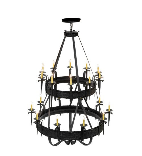 2nd Ave Lighting Costello 56" Wide Two Tier 20 LT Chandelier in Costello Black