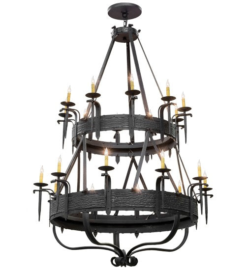 2nd Ave Lighting Costello 56" Wide Two Tier 20 LT Chandelier in Costello Black
