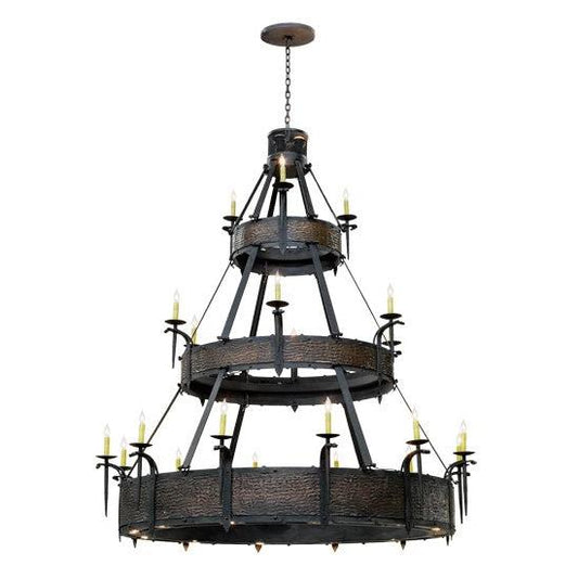 2nd Ave Lighting Costello 72" Wide 21 Light Three Tier Chandelier in Costello Black