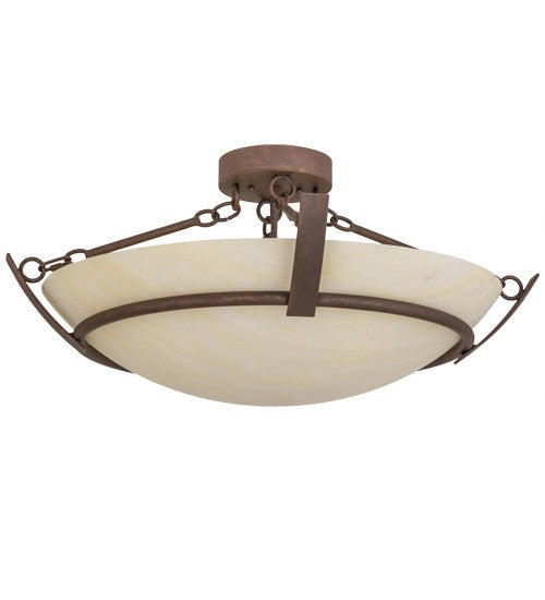 2nd Ave Lighting Covina 30" Semi-Flushmount in Antique Rust Finish