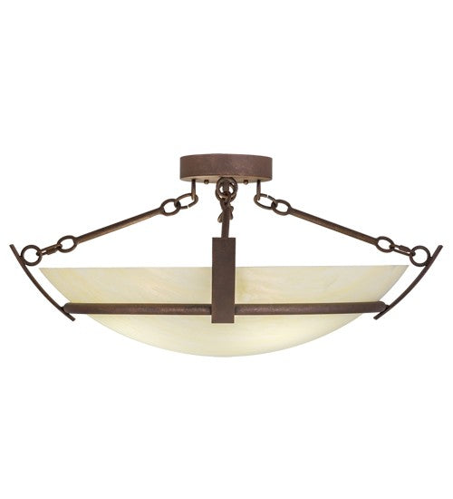 2nd Ave Lighting Covina 30" Semi-Flushmount in Antique Rust Finish
