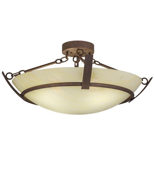 2nd Ave Lighting Covina 30" Semi-Flushmount in Antique Rust Finish