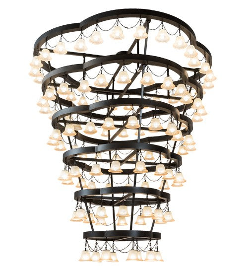 2nd Ave Lighting Cretella 108" Wide 108 Light Chandelier in Solar Black Finish