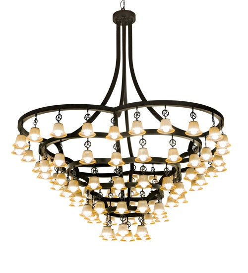 2nd Ave Lighting Cretella 114" Wide 86 Light Chandelier in Solar Black Finish