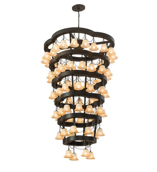 2nd Ave Lighting Cretella 60" Wide Six Tier 72 Light Chandelier in Solar Black Finish
