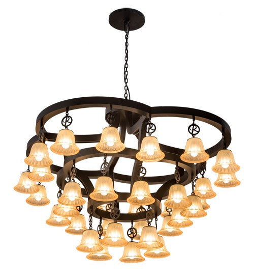 2nd Ave Lighting Cretella 65" Wide 34 LT Chandelier in Solar Black Finish