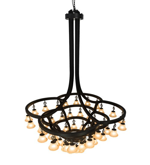 2nd Ave Lighting Cretella 90" Wide 58 LT Chandelier in Solar Black Finish
