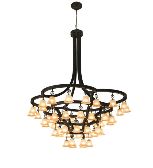 2nd Ave Lighting Cretella 90" Wide 58 LT Chandelier in Solar Black Finish