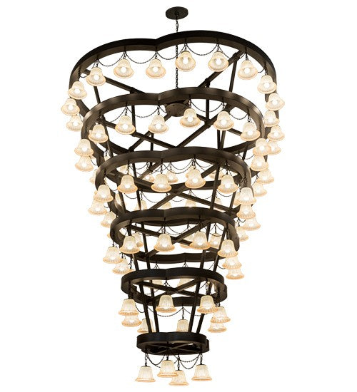 2nd Ave Lighting Cretella 96" Wide 84 LT Chandelier in Solar Black Finish
