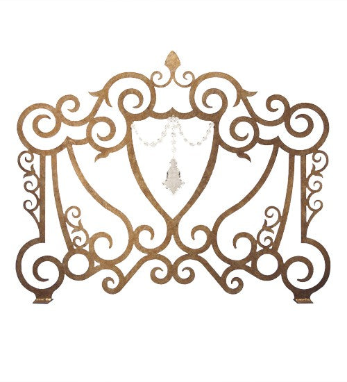 2nd Ave Lighting Crystal Crest 42" Wide Fireplace Screen in Hanna Copper Finish