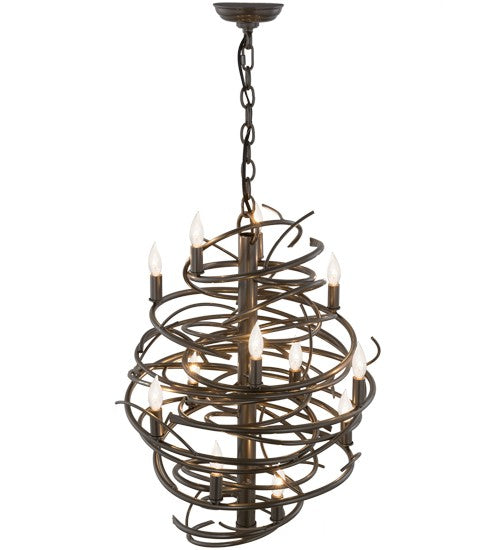 2nd Ave Lighting Cyclone 20" Wide 13 LT Chandelier in Bronze Metallic Finish