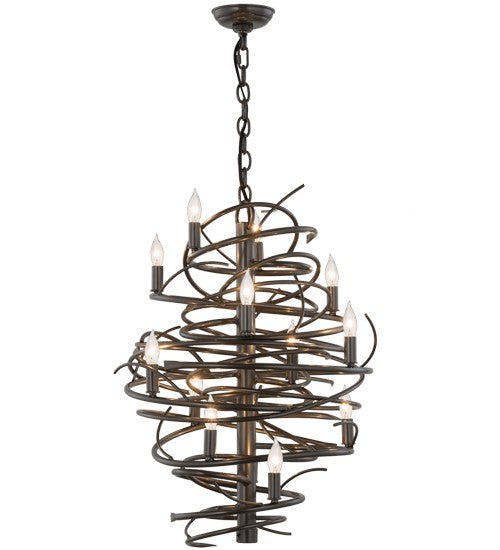 2nd Ave Lighting Cyclone 20" Wide 13 LT Chandelier in Bronze Metallic Finish