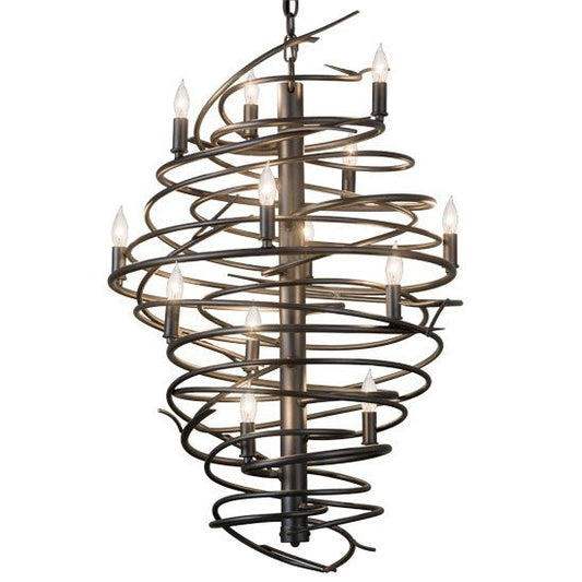 2nd Ave Lighting Cyclone 24" Wide 13 LT Chandelier in Pewter Finish