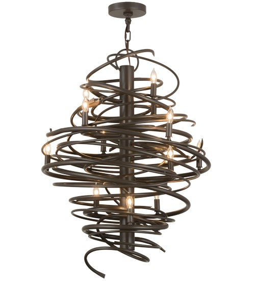 2nd Ave Lighting Cyclone 28" Wide 12 Light Chandelier Timeless Bronze