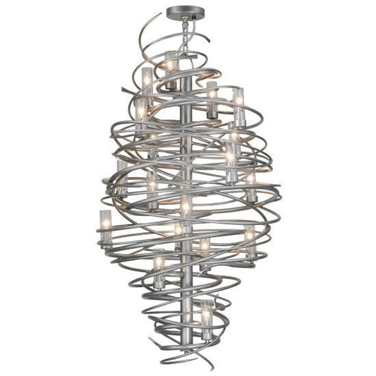 2nd Ave Lighting Cyclone 30" Wide 18 LT Chandelier With Glass Shade in Pewter Finish
