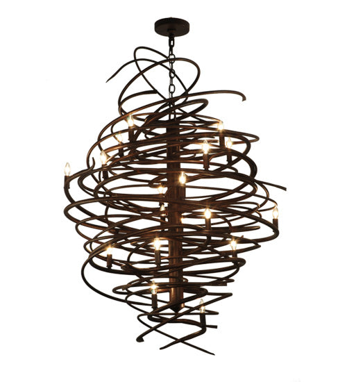 2nd Ave Lighting Cyclone 37" 18-Light E12 Base Antique Rust Chandelier