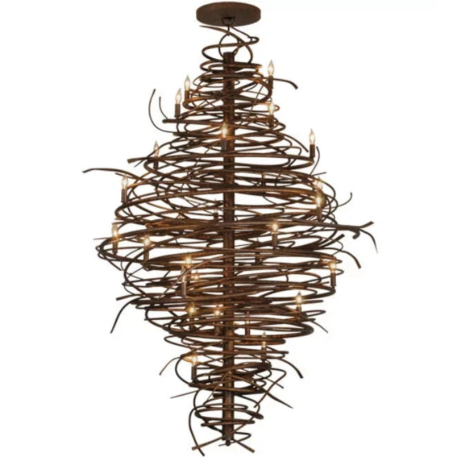 2nd Ave Lighting Cyclone 56" 28-Light Antique Rust Chandelier