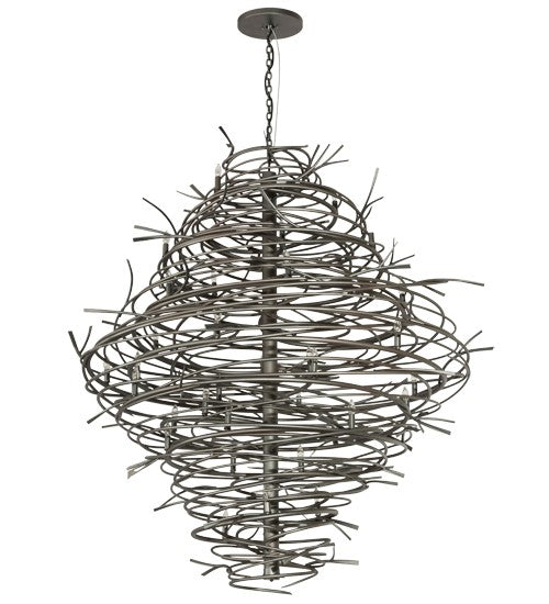 2nd Ave Lighting Cyclone 65" Wide 36 LT Chandelier in Pewter Finish