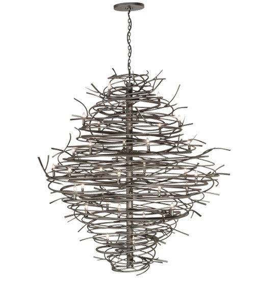 2nd Ave Lighting Cyclone 65" Wide 36 LT Chandelier in Pewter Finish