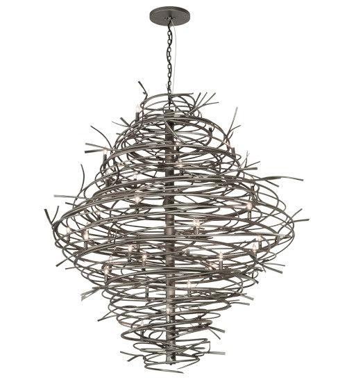 2nd Ave Lighting Cyclone 65" Wide 36 LT Chandelier in Pewter Finish