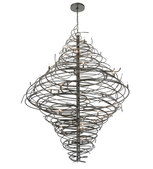2nd Ave Lighting Cyclone 72" Wide 36 LT Chandelier in Cosmic Silver Vein Finish
