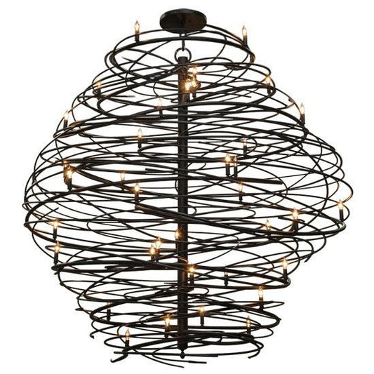 2nd Ave Lighting Cyclone 79" Wide 36 LT Channdelier in Textured Black Finish