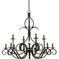 2nd Ave Lighting Cypress 48" Wide 12 Light Chandelier in Satin Black Finish