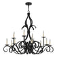 2nd Ave Lighting Cypress 48" Wide 12 Light Chandelier in Satin Black Wrought Iron Finish