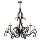 2nd Ave Lighting Cypress 48" Wide 12 Light Chandelier in Satin Black Wrought Iron Finish