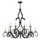 2nd Ave Lighting Cypress 48" Wide 12 Light Chandelier in Satin Black Wrought Iron Finish