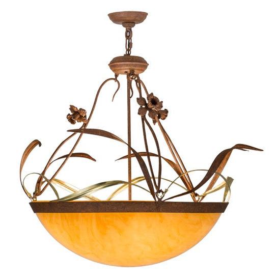 2nd Ave Lighting Daffodil 26" Inverted Pendant in Rust Finish